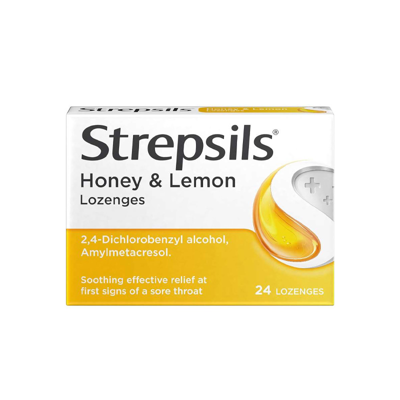 Picture of Strepsils Lozenges Relief Of Mouth And Throats  Honey And Lemon 24 Lozenges