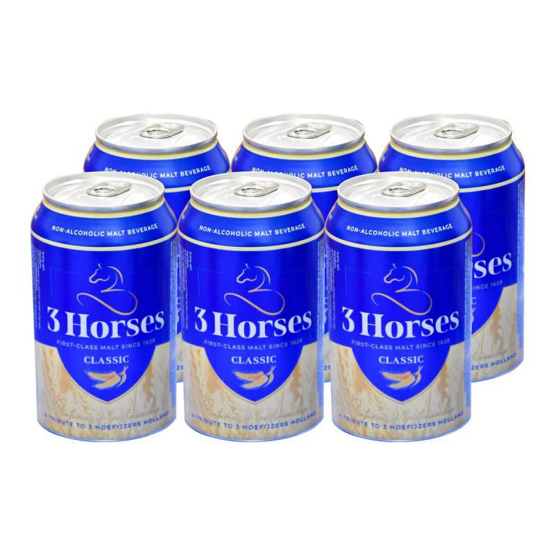 Picture of 3Horses Classic Malt Flavour Non-Alcoholic Beer - 300ML