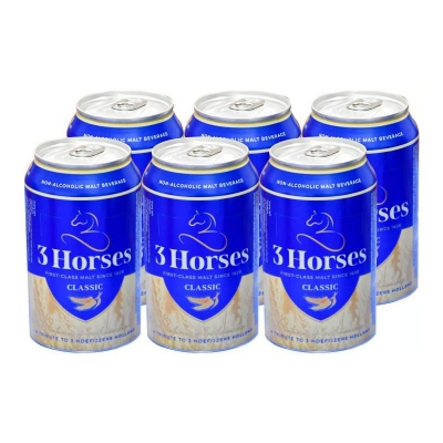 Picture of 3Horses Classic Malt Flavour Non-Alcoholic Beer - 300ML