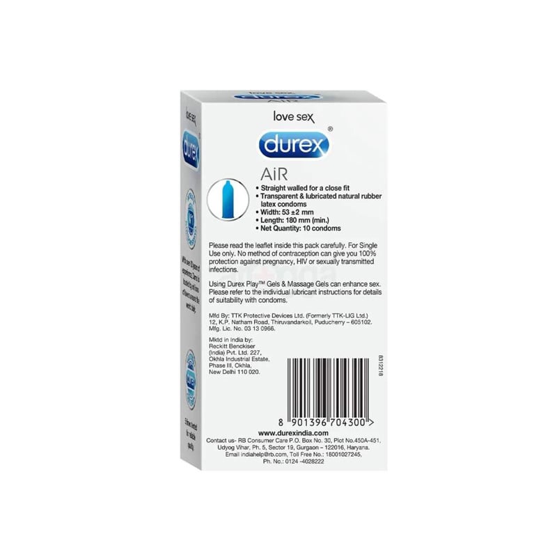 Picture of Durex Air Ultra Thin Love Condom (Made In India) - 10Pcs Pack