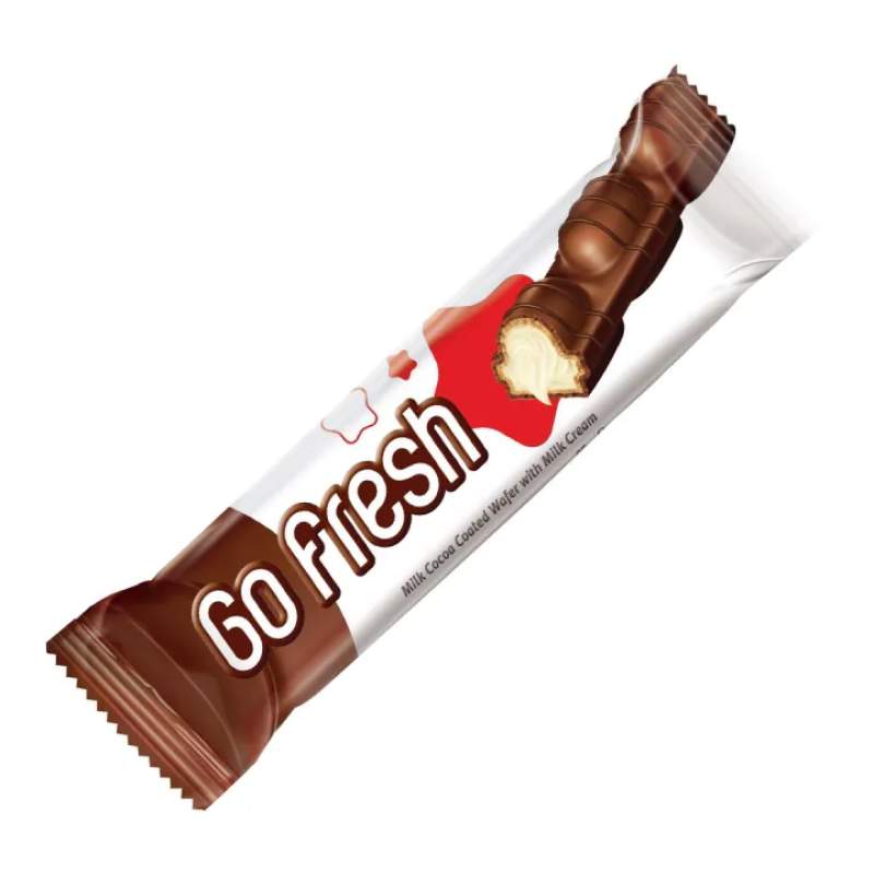 Picture of Go Fresh Chocolate Coated Wafer with Milk Cream, Each Individually Wrapped 20g X Pack of 12 (From Turkey)