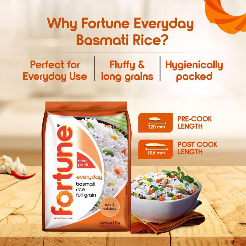 Picture of FORTUNE EVERYDAY BASMATI RICE FULL GRAIN (INDIA) - 1KG