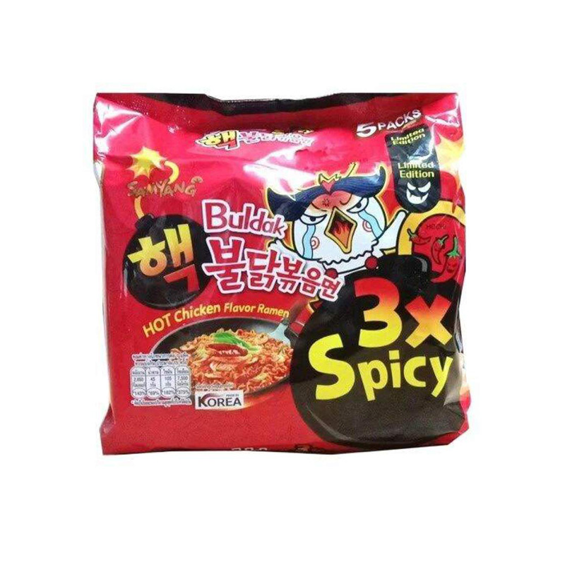 Picture of Samyang Hot Chicken Ramen 3X Spicy Noodles (korean) 5 X 140Grams