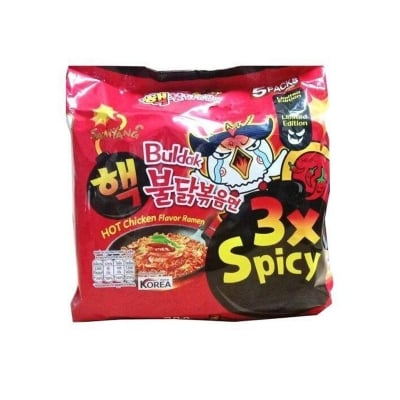 Picture of Samyang Hot Chicken Ramen 3X Spicy Noodles (korean) 5 X 140Grams