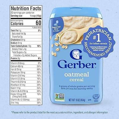 Picture of Gerber Cereal For Baby Oatmeal Grain & Grow (U.S.A) - 227g