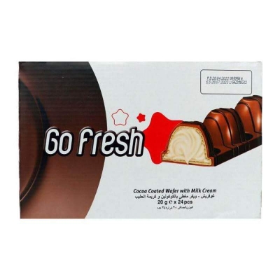 Picture of Go Fresh Chocolate Coated Wafer with Milk Cream, Each Individually Wrapped 20g X Pack of 12 (From Turkey)