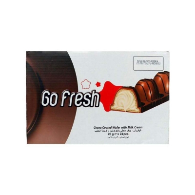Picture of Go Fresh Chocolate Coated Wafer with Milk Cream, Each Individually Wrapped 20g X Pack of 24 (From Turkey)