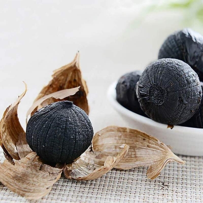 Picture of Black Garlic Whole Fresh Garlic Whole Bulbs All Natural Whole Fermented - 500g