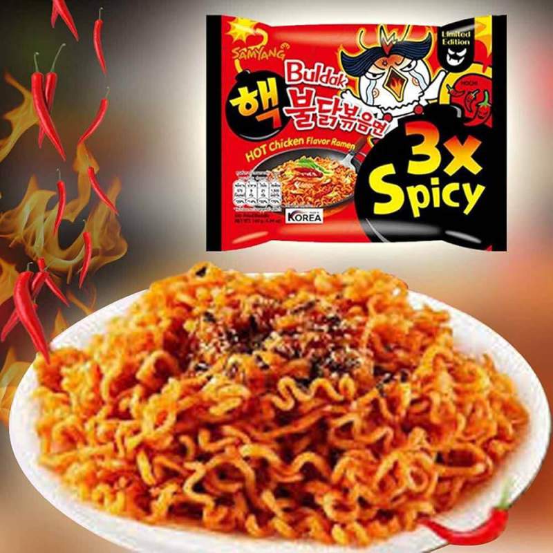 Picture of Samyang Hot Chicken Ramen 3X Spicy Noodles (korean) 5 X 140Grams