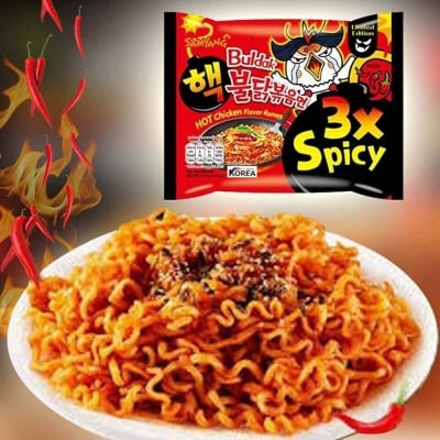 Picture of Samyang Hot Chicken Ramen 3X Spicy Noodles (korean) 5 X 140Grams