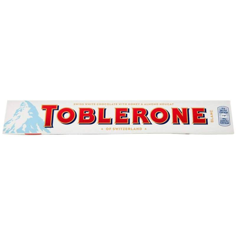 Picture of TOBLERONE WHITE CHOCOLATE WITH HONEY & ALMOND NOUGAT 100GM 4PCS PACK