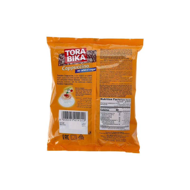 Picture of TORA BIKA CAPPUCCINO NO ADDED SUGAR COFFEE MIX (INDONESIA) - 20 SACHETS 250GM