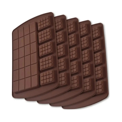 Picture of Bakers Brisk 2 in 1 Silicon Chocolate Mould, Chocolate Decorating Mould (Pack of 1)-Chocolate