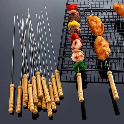 Picture of BBQ Grill Sticks 12 Pieces - (Brown)-Brown