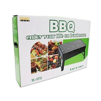 Picture of Portable Charcoal BBQ Grill – Rectangular (Black)-Black