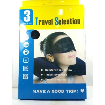 Picture of 3 in 1 Travel Neck Pillow Set-Black
