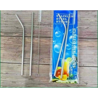 Picture of Metal Straws Reusable Metal Straw Stainless Steel Metal Straw Metal Straw Cleaner Metal Straw Metal Straw With Tumbler 3pcs pack-Silver