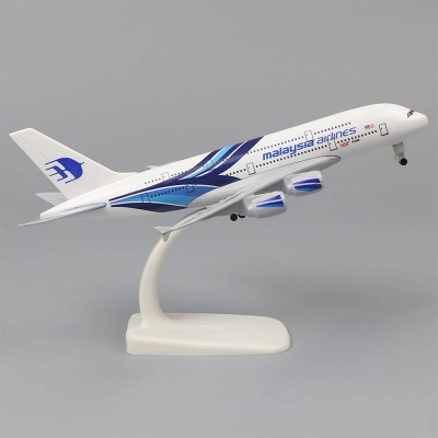 Picture of Malaysia Airlines A380 Model Airplane with Stand-White