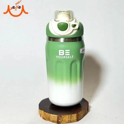Picture of Vacuum Insulated Stainless Steel Water Bottle – Green & White-Multicolor