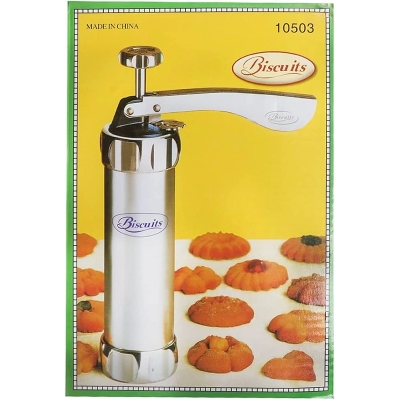 Picture of Manual Biscuit Maker / Cookie Press – Stainless Steel-Silver