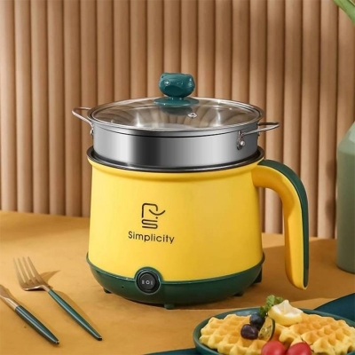 Picture of Multifunction Electric Cooking Pot with Steamer – Compact & Stylish-Multicolor