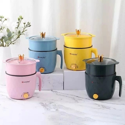 Picture of Mini Electric Multi-Function Cooking Pot with Steamer-Multicolor