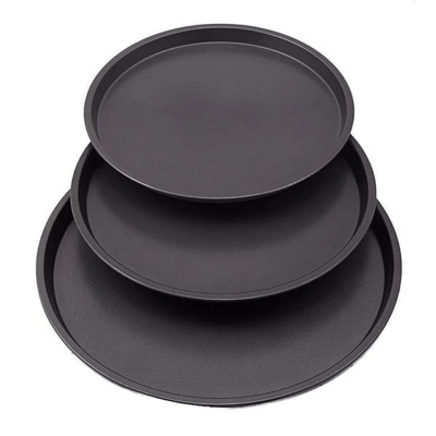 Picture of 3 pieces Set Non Stick/Oven Proof Heavy Pizza Pan / Mold With Black Coding- 1set-Black