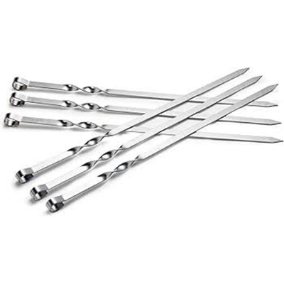 Picture of Reusable Barbecue Skewers Stainless Steel Skewer Stick Flat BBQ-Same as Picture