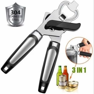Picture of 3-in-1 Stainless Steel Can & Bottle Opener-Black