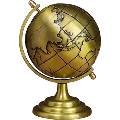 Picture of Vintage World Globe Showpiece (Antique Gold Desk Decor)-Same as picture
