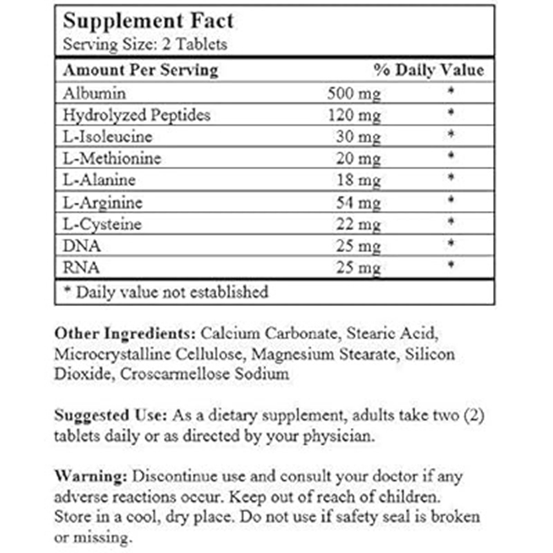 Picture of Super Albumin 100 Tablets by Nu-Health USA -White