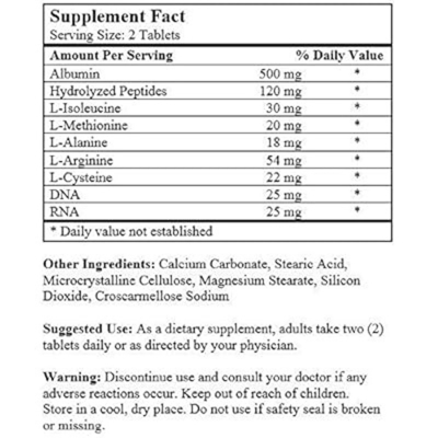 Picture of Super Albumin 100 Tablets by Nu-Health USA -White