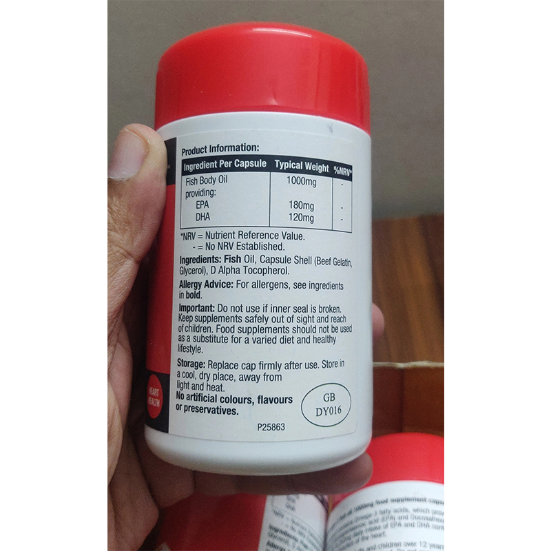 Picture of High Strength Omega 3 Fish Oil: 90 Capsules One A Day Made in UK-1 BRIGHT