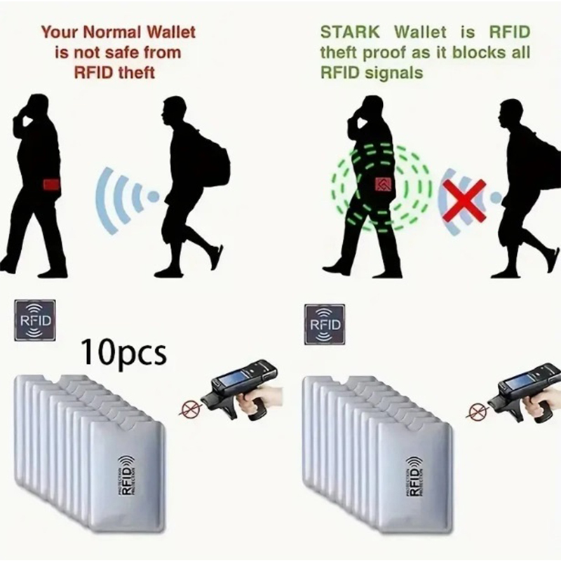 Picture of RFID Blocking Card Cover Debit/Credit Card Protector Holders in 3 colors Identity Theft Protection Secure Sleeve for Credit Cards, Debit Card-Size-10 CM- Pearl Silver