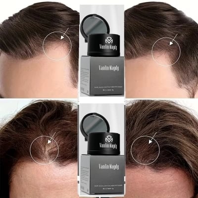 Picture of Vanlin Maydy Hairline Shadow Powder - Root Touch Up Hair Color for Gray Coverage - Bald Spot Concealing Hair Powder for Women & Men - 24-Hour Stain-Proof-Coffee