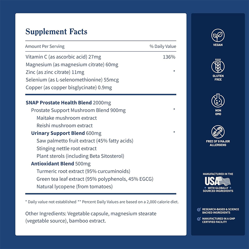 Picture of Prostate Health Support Supplement, Saw Palmetto for Men Plus Stinging Nettle Root, Magnesium Citrate, Zinc and Plant Sterols, Supports Male Urinary Tract Health 90 Capsules Made in CHINA-1 BRIGHT