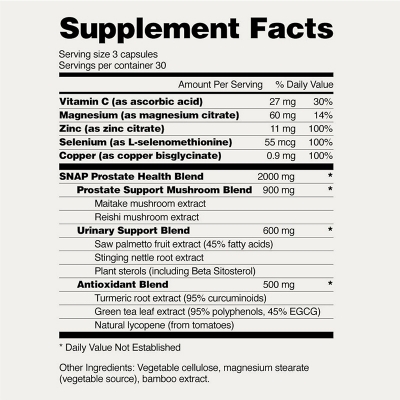 Picture of Prostate Health Support Supplement, Saw Palmetto for Men Plus Stinging Nettle Root, Magnesium Citrate, Zinc and Plant Sterols, Supports Male Urinary Tract Health 90 Capsules Made in CHINA-1 BRIGHT