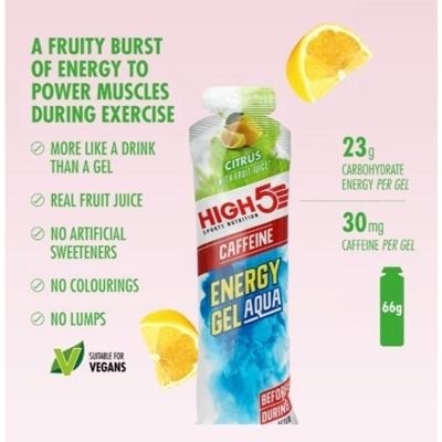 Picture of High 5 Energy Gel Aqua - Made in UK - Sports Nutrition - for cycling, running and workout, before, during, after-Orange