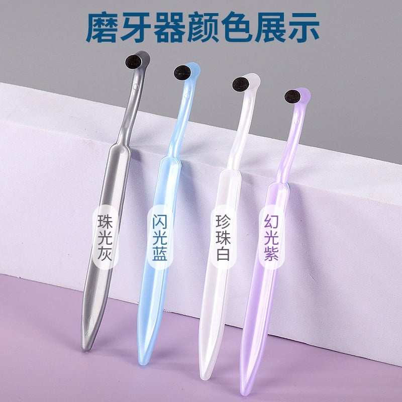 Picture of Dental Stain Removal Grinding Device Dental Scale Removal Grinding Device Cleaning Tooth Stain Cleaning Oral Care Tool-Light Ash