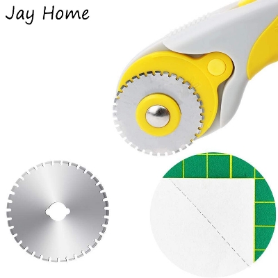 Picture of 45mm Patchwork Roller Wheel Round Knife Cloth Cutting Knife Leather Craft Circular Cut Rotary Cutter Blade DIY Sewing Tools-Yellow
