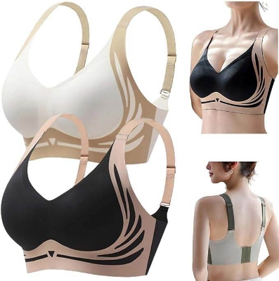 Picture of Lifting Anti-Sagging Wireless Push-up Bra,Breathable Breast Gathered Anti-Sagging