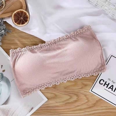 Picture of Sweet Lace Strapless Bra Non-slip Camisole For Girls Soft Invisible Beautiful Back Shockproof Vest Lingerie Versatile Underwear LUKE