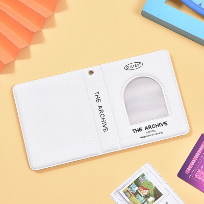 Picture of 40 Pockets Mini Photo Album Card Holder Receipt Storage 4 Inches Geometric Hollow Collect Case Kpop Binder Photocard Holder