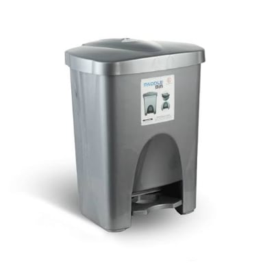 Picture of RFL Paddle Bin 10L - Durable Hands-Free Waste Container (Silver)