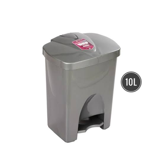 Picture of RFL Paddle Bin 10L - Durable Hands-Free Waste Container (Silver)