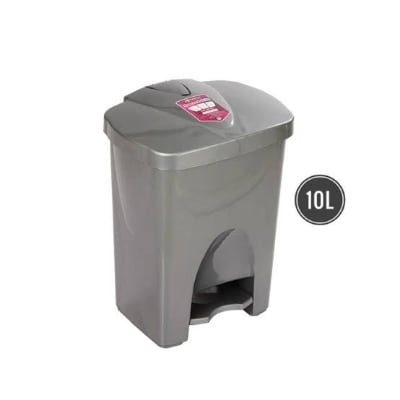 Picture of RFL Paddle Bin 10L - Durable Hands-Free Waste Container (Silver)