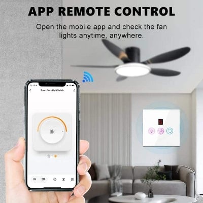 Picture of SMATRUL EU Tuya Smart WiFi Switch Fan Light Ceiling Lamp Speed Control Electrical App Work With Alexa Google Home Smart Life - White
