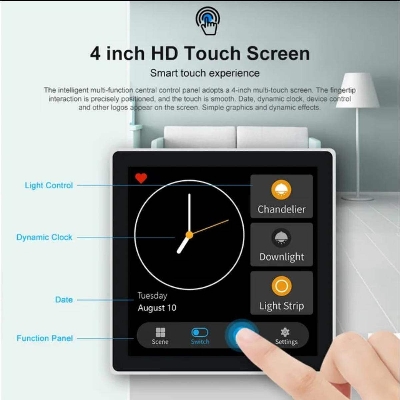 Picture of Zigbee 4 Inch Smart Wall Switch & Scene Panel - Black