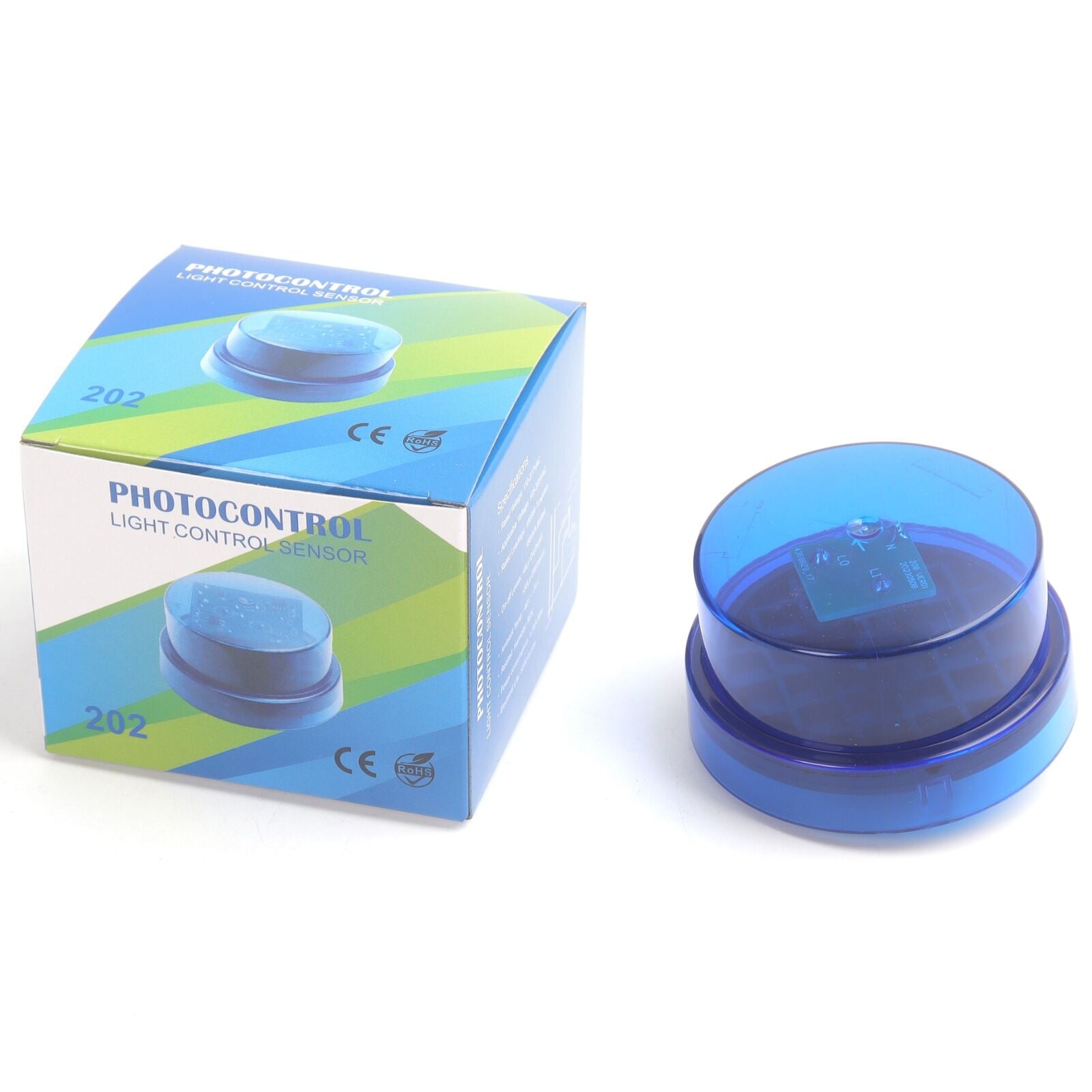Picture of Auto On Off Street Light Sensor Switch Photo Switch Dusk to Dawn photocell IP66 Twist Lock photocontrol 105-305V Twilight Switch for Outdoor Lighting CE Approved Blue Model-202 - Blue