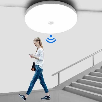 Picture of Motion Sensor Smart LED Ceiling Lights 12W Industrial LED Light 220V Smart PIR Sensor Lighting Modern Led Ceiling Lamp - White